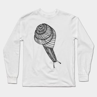 Black and White Snail Long Sleeve T-Shirt